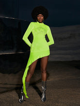Gigol Rhinestone Velvet Dress In Green
